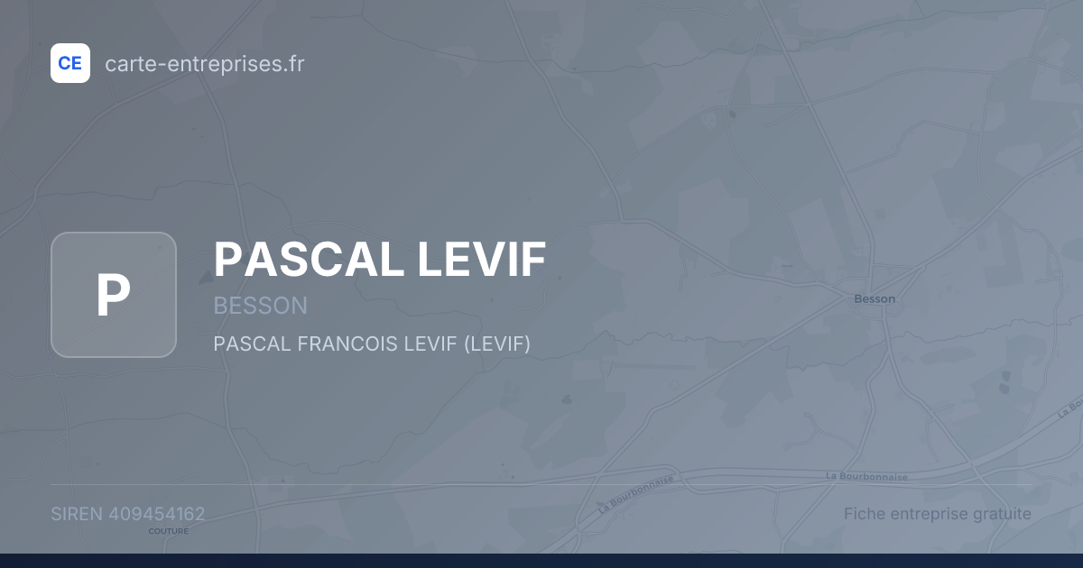 PASCAL LEVIF — 409454162 — fiche entreprise