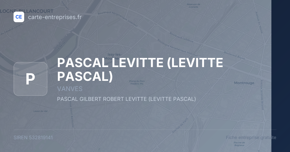 PASCAL LEVITTE (LEVITTE PASCAL) — 532819141 — fiche entreprise