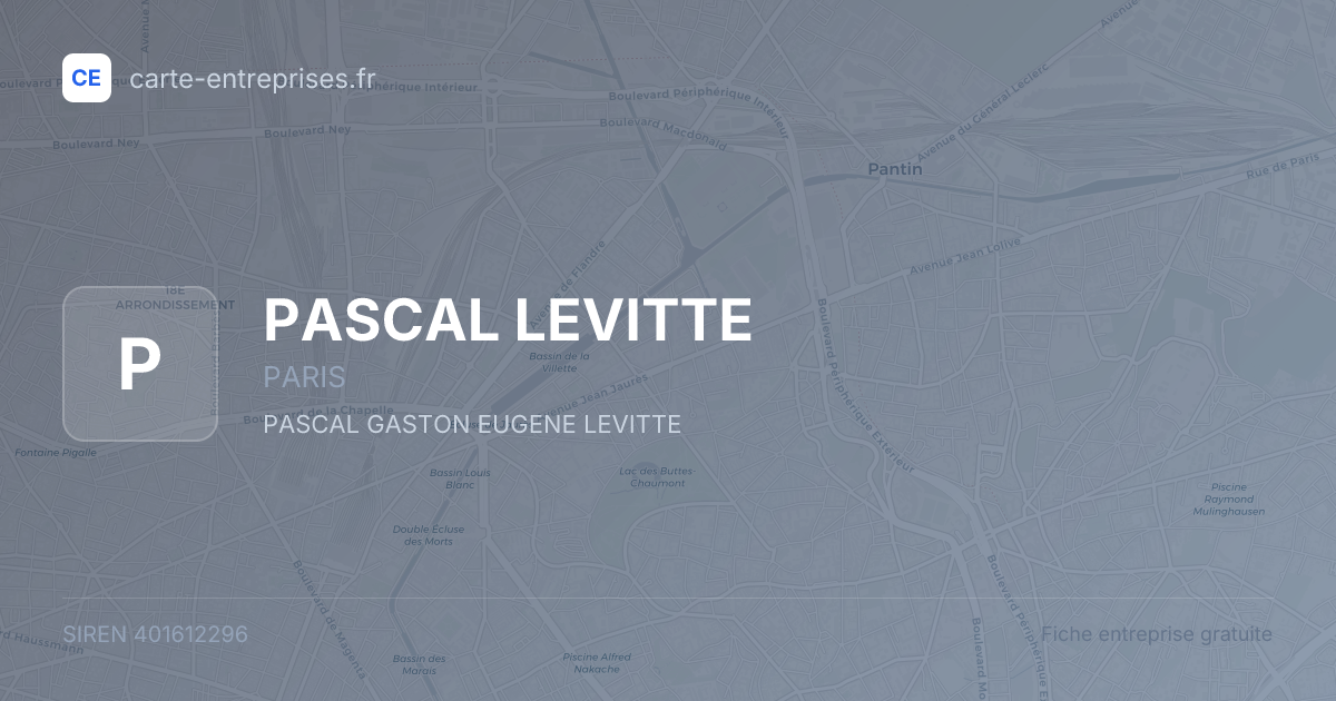 PASCAL LEVITTE — 401612296 — fiche entreprise