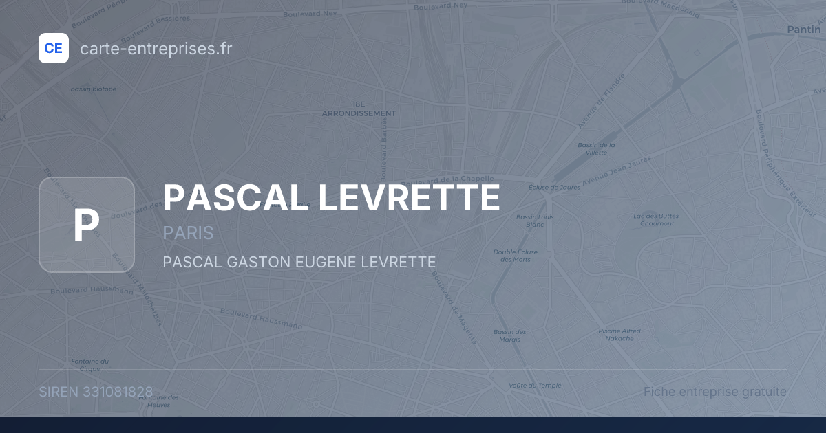 PASCAL LEVRETTE — 331081828 — fiche entreprise