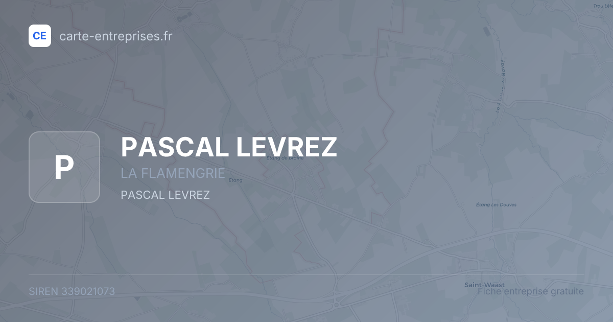 PASCAL LEVREZ — 339021073 — fiche entreprise