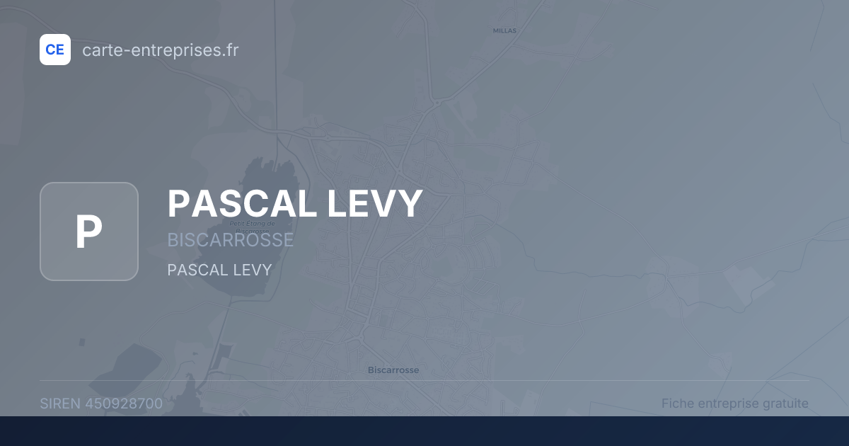 PASCAL LEVY — 450928700 — fiche entreprise
