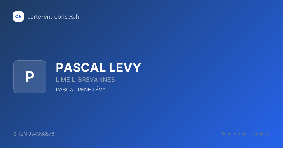 PASCAL LEVY — 934398876 — fiche entreprise