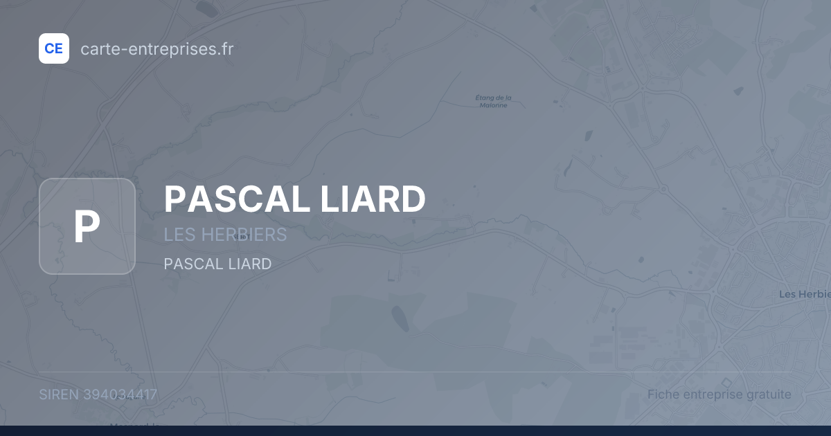 PASCAL LIARD — 394034417 — fiche entreprise