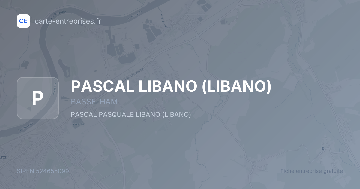 PASCAL LIBANO (LIBANO) — 524655099 — fiche entreprise
