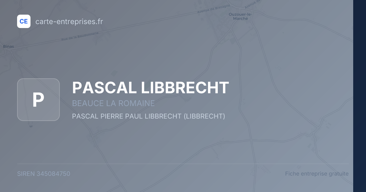 PASCAL LIBBRECHT — 345084750 — fiche entreprise