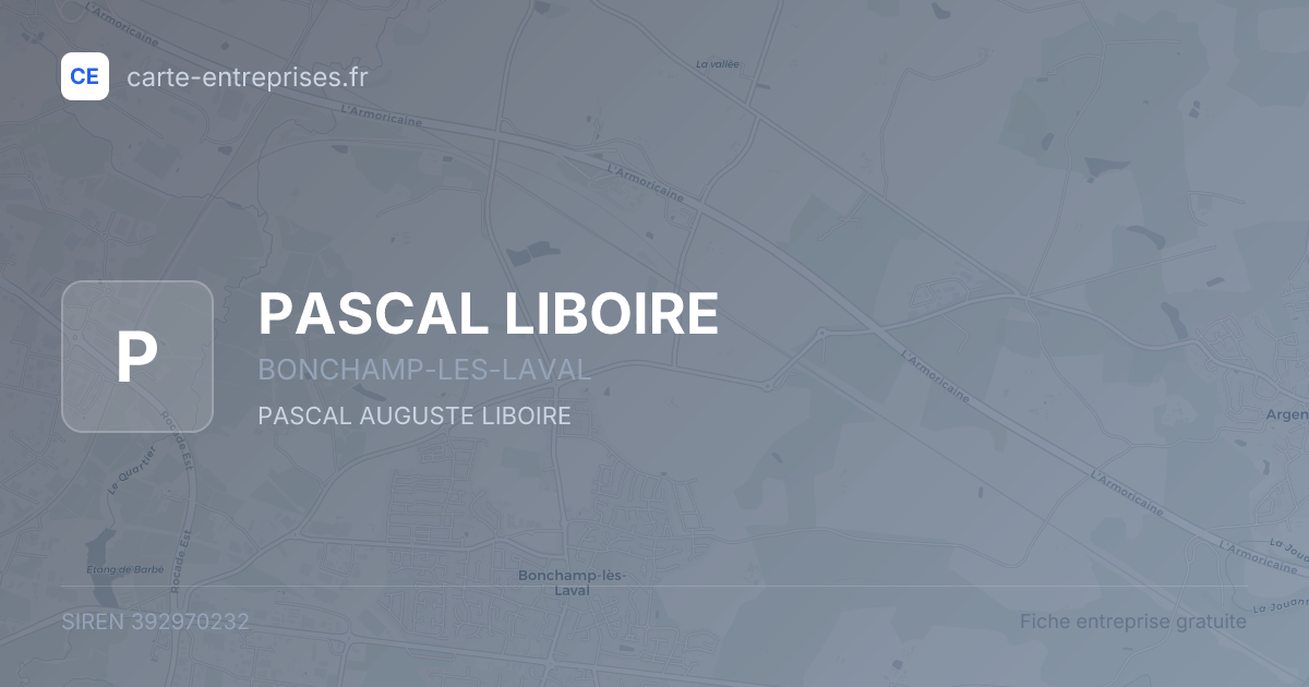 PASCAL LIBOIRE — 392970232 — fiche entreprise