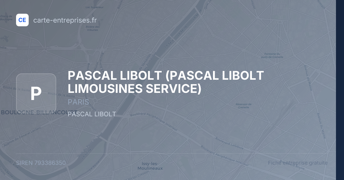 PASCAL LIBOLT (PASCAL LIBOLT LIMOUSINES SERVICE) — 793386350 — fiche entreprise