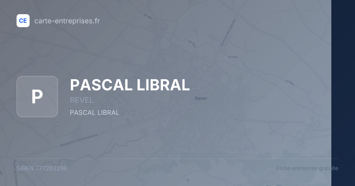 PASCAL LIBRAL — 777262296 — fiche entreprise