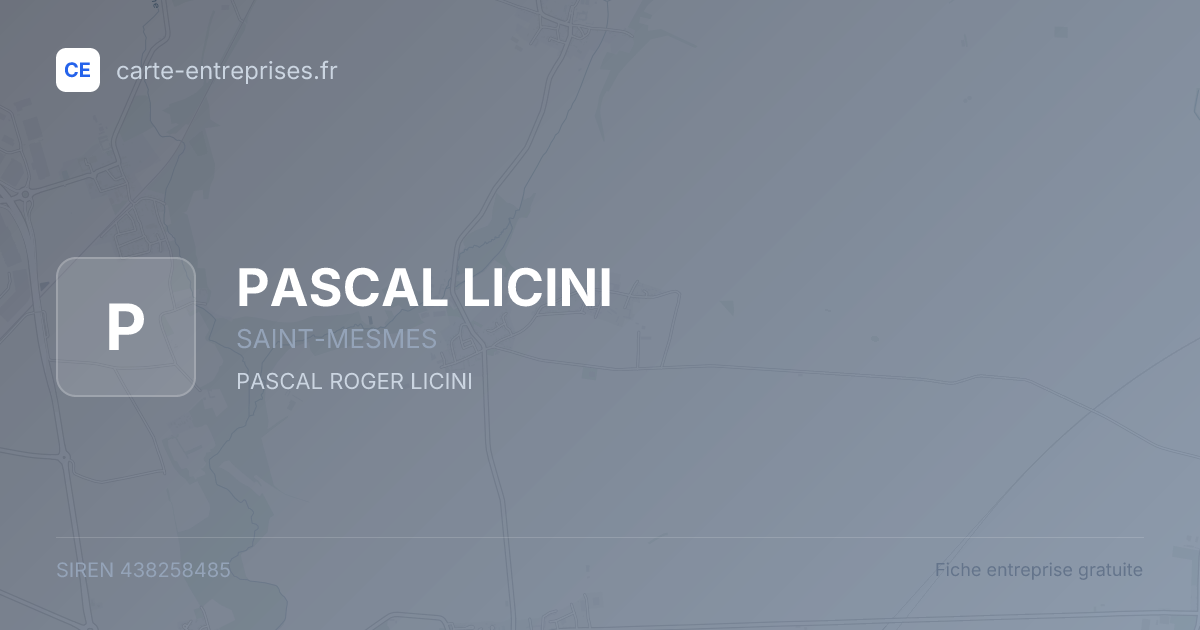 PASCAL LICINI — 438258485 — fiche entreprise