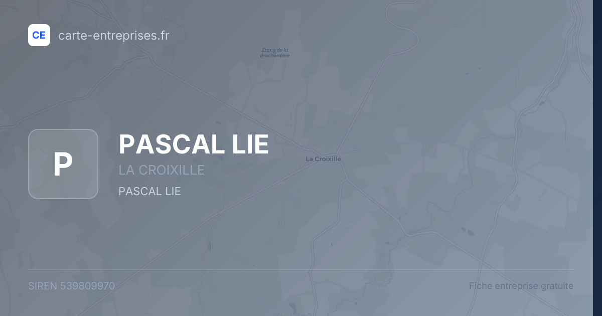 PASCAL LIE — 539809970 — fiche entreprise