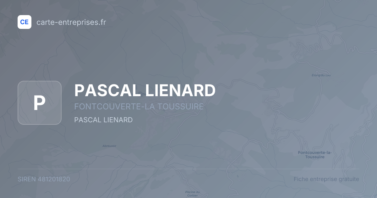 PASCAL LIENARD — 481201820 — fiche entreprise