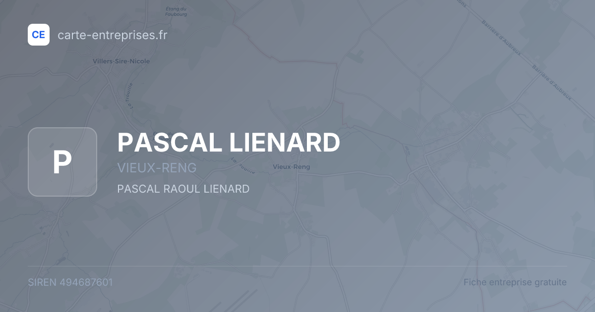 PASCAL LIENARD — 494687601 — fiche entreprise