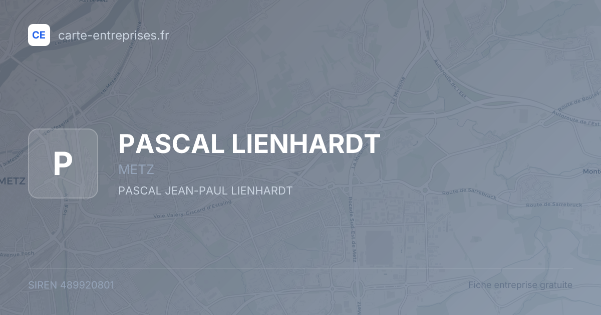 PASCAL LIENHARDT — 489920801 — fiche entreprise