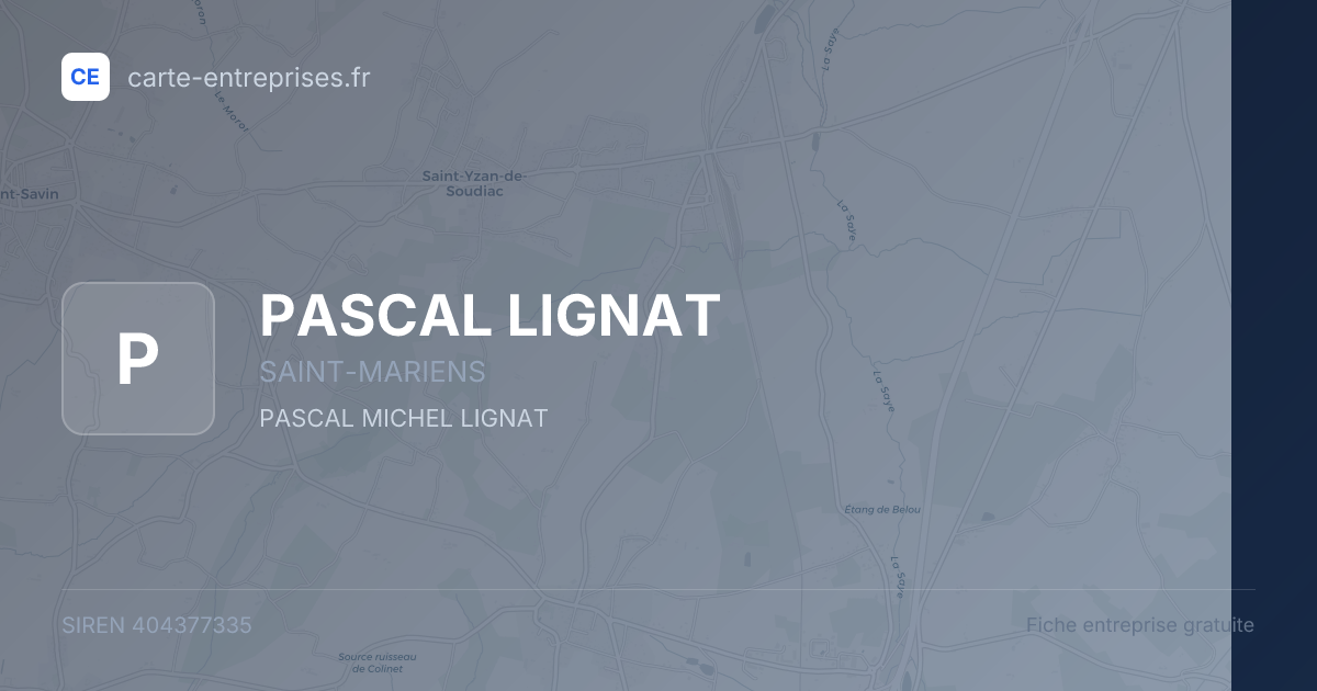 PASCAL LIGNAT — 404377335 — fiche entreprise