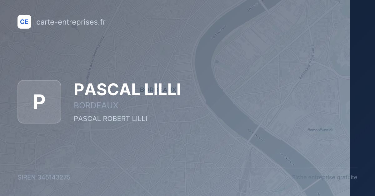 PASCAL LILLI — 345143275 — fiche entreprise