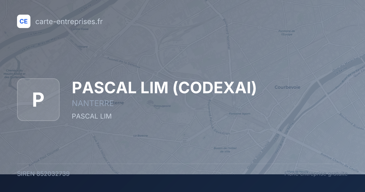 PASCAL LIM (CODEXAI) — 852032739 — fiche entreprise