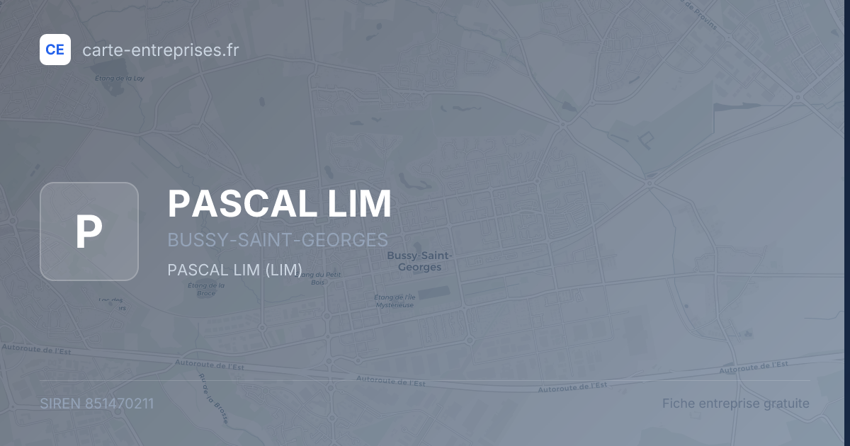 PASCAL LIM — 851470211 — fiche entreprise