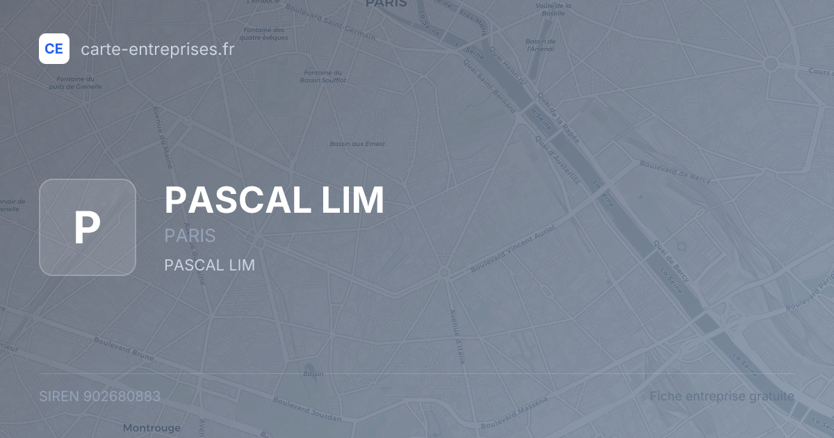 PASCAL LIM — 902680883 — fiche entreprise