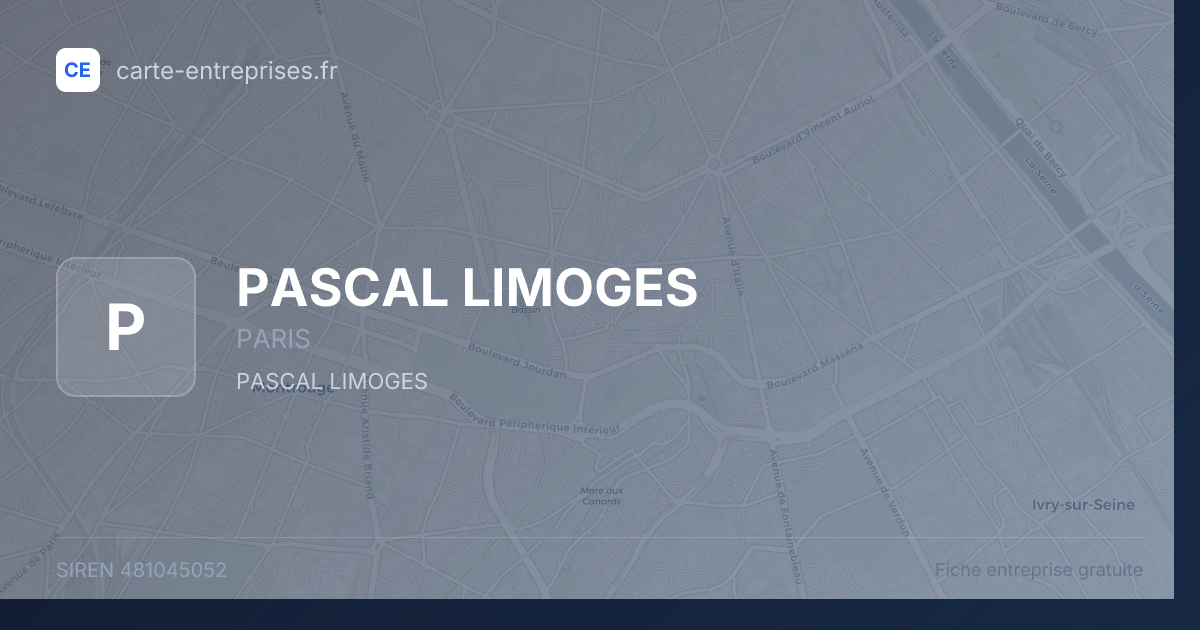 PASCAL LIMOGES — 481045052 — fiche entreprise