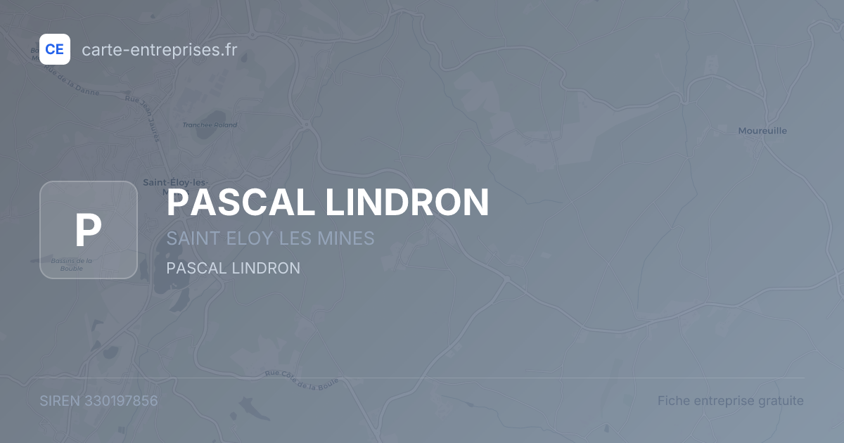 PASCAL LINDRON — 330197856 — fiche entreprise