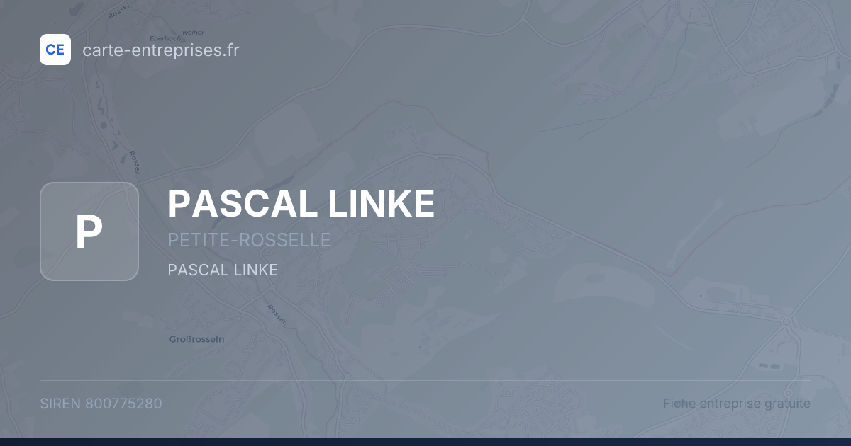 PASCAL LINKE — 800775280 — fiche entreprise