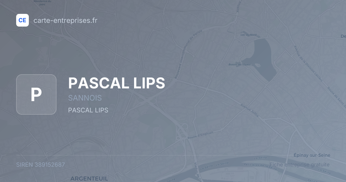 PASCAL LIPS — 389152687 — fiche entreprise