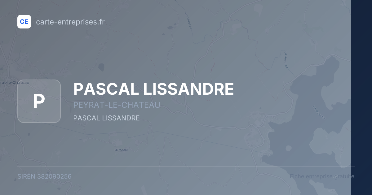 PASCAL LISSANDRE — 382090256 — fiche entreprise