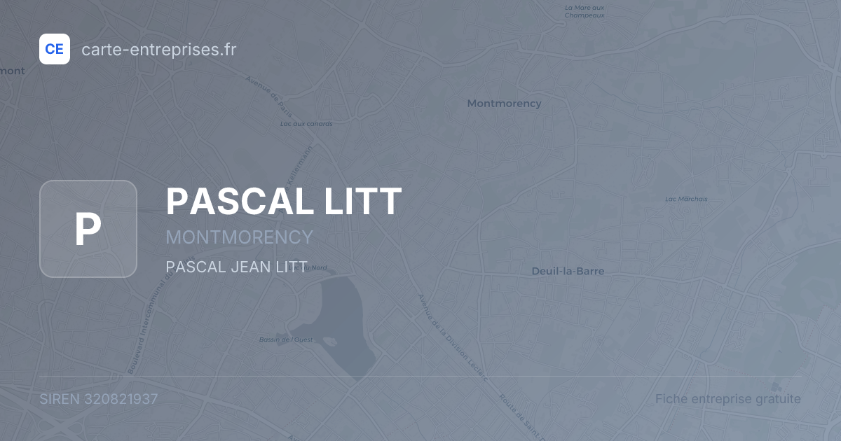 PASCAL LITT — 320821937 — fiche entreprise