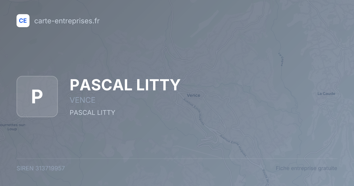 PASCAL LITTY — 313719957 — fiche entreprise