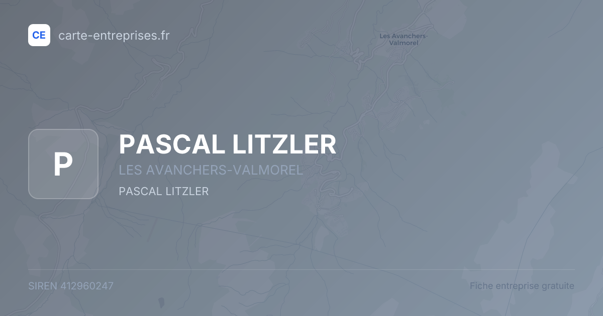 PASCAL LITZLER — 412960247 — fiche entreprise
