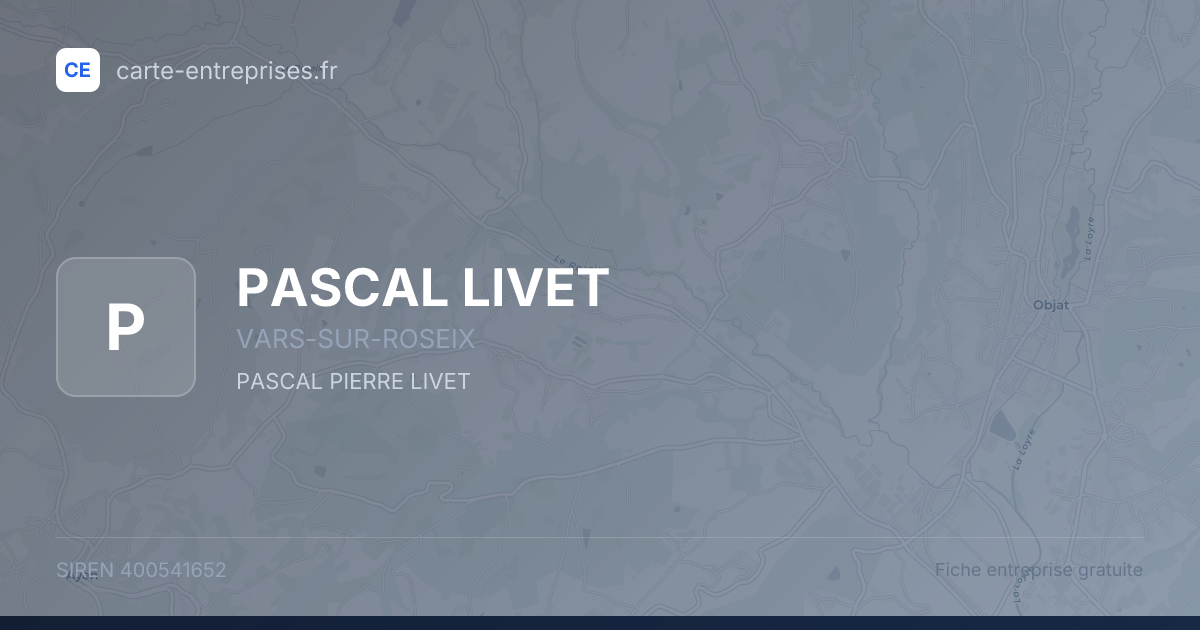 PASCAL LIVET — 400541652 — fiche entreprise