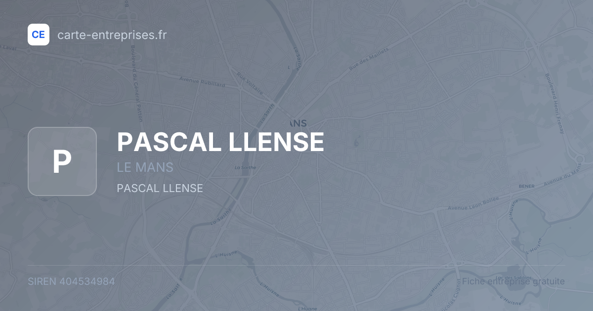 PASCAL LLENSE — 404534984 — fiche entreprise