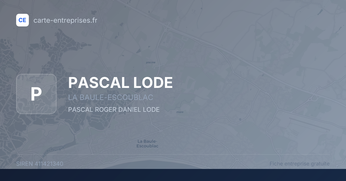 PASCAL LODE — 411421340 — fiche entreprise