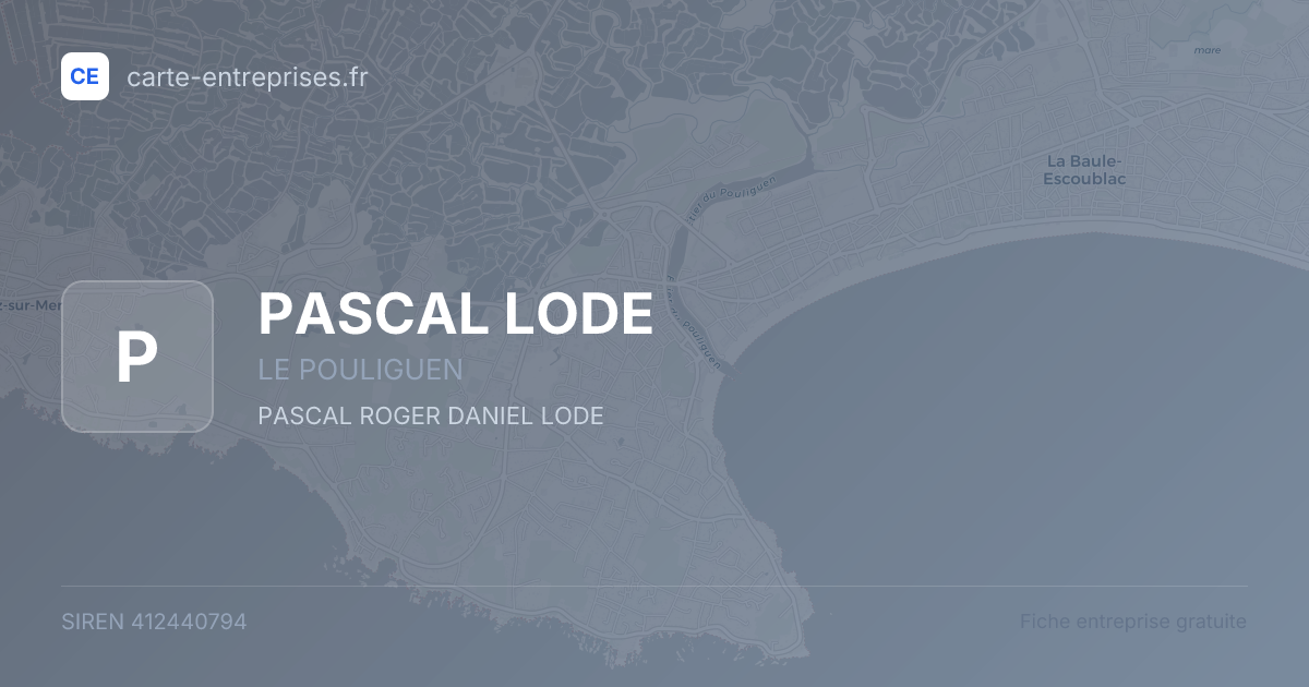 PASCAL LODE — 412440794 — fiche entreprise