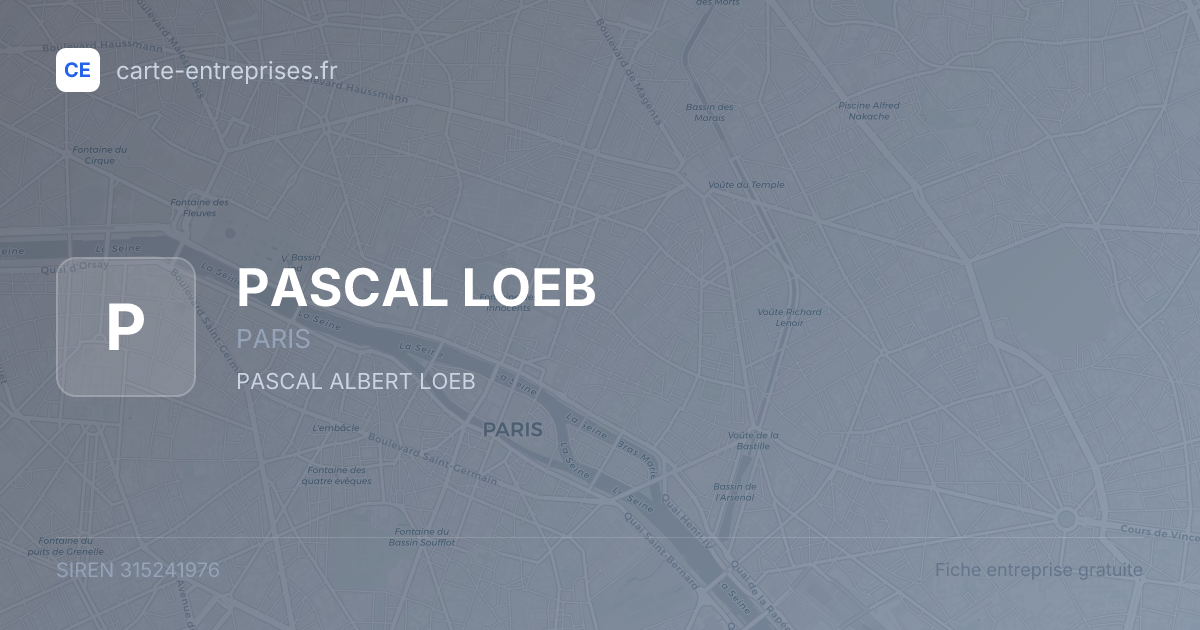 PASCAL LOEB — 315241976 — fiche entreprise