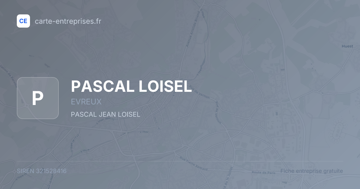 PASCAL LOISEL — 321528416 — fiche entreprise