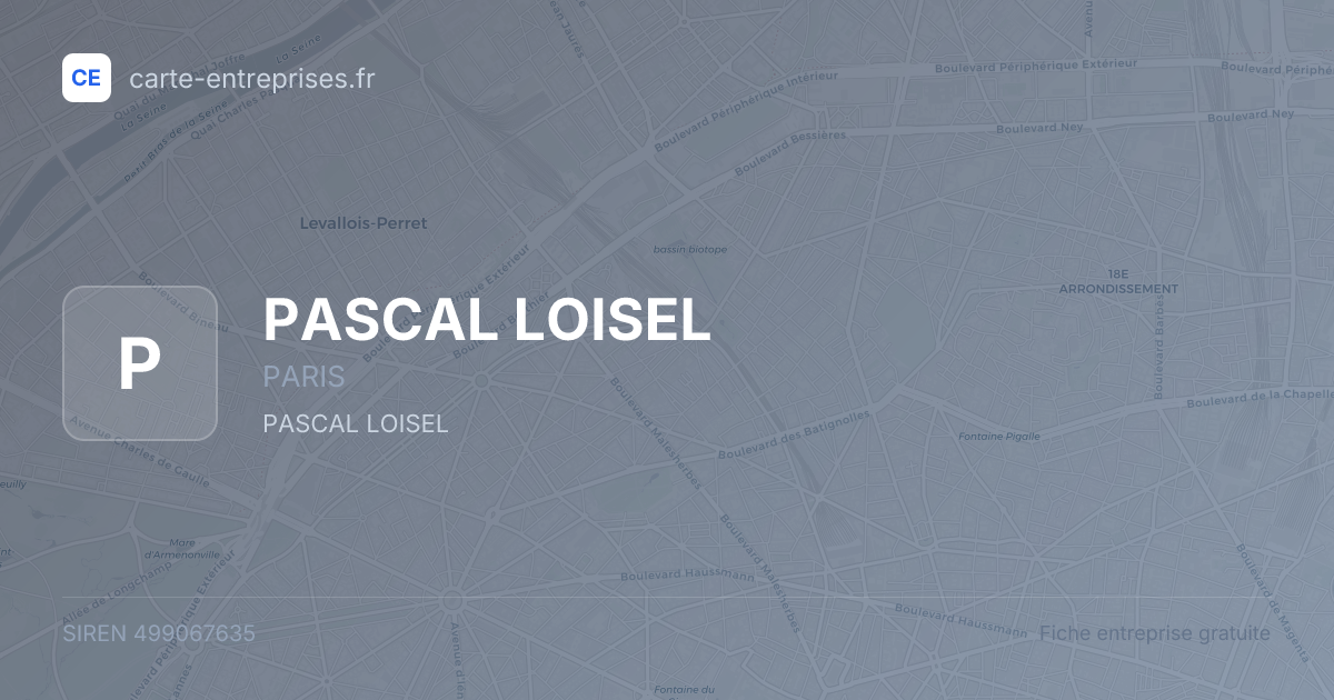 PASCAL LOISEL — 499067635 — fiche entreprise