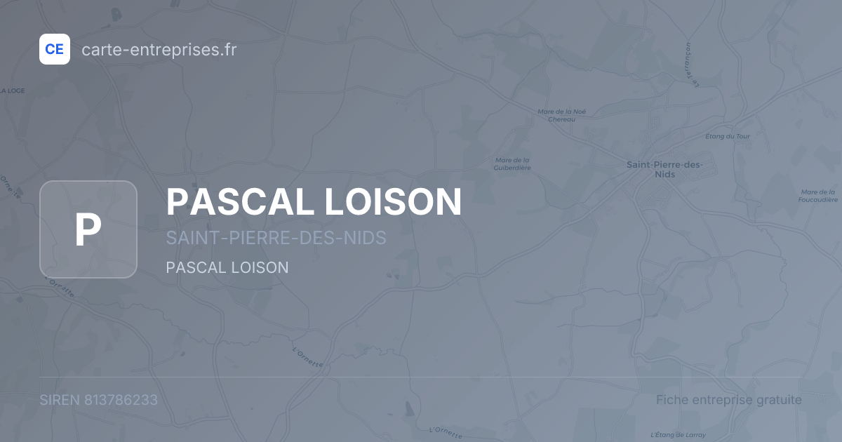 PASCAL LOISON — 813786233 — fiche entreprise
