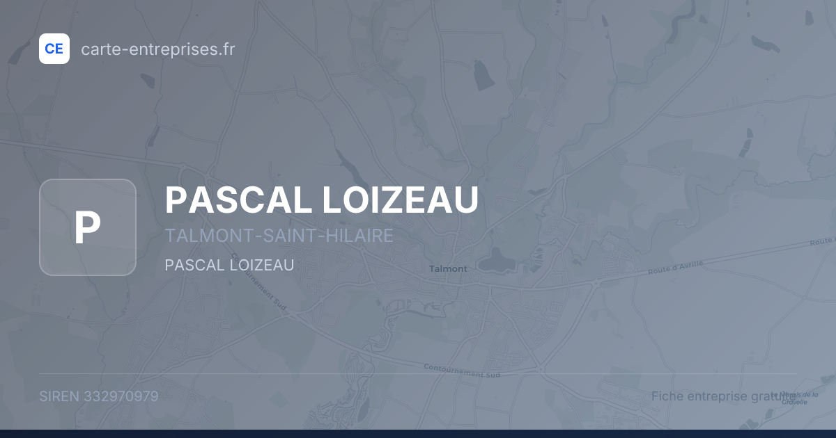 PASCAL LOIZEAU — 332970979 — fiche entreprise
