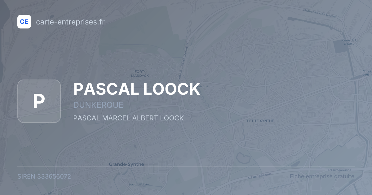 PASCAL LOOCK — 333656072 — fiche entreprise