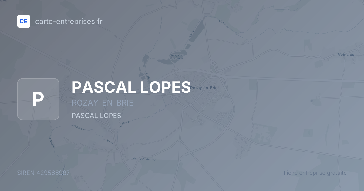 PASCAL LOPES — 429566987 — fiche entreprise