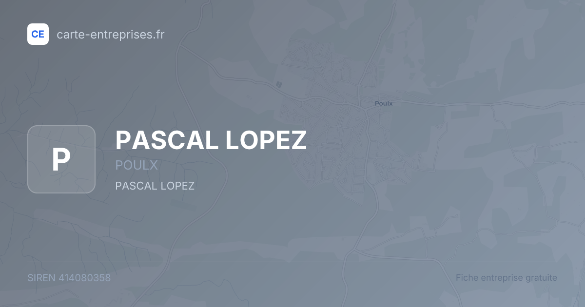 PASCAL LOPEZ — 414080358 — fiche entreprise