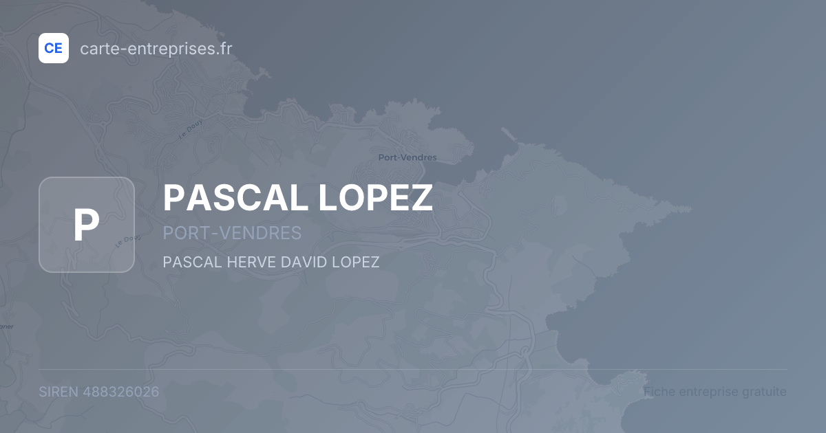 PASCAL LOPEZ — 488326026 — fiche entreprise
