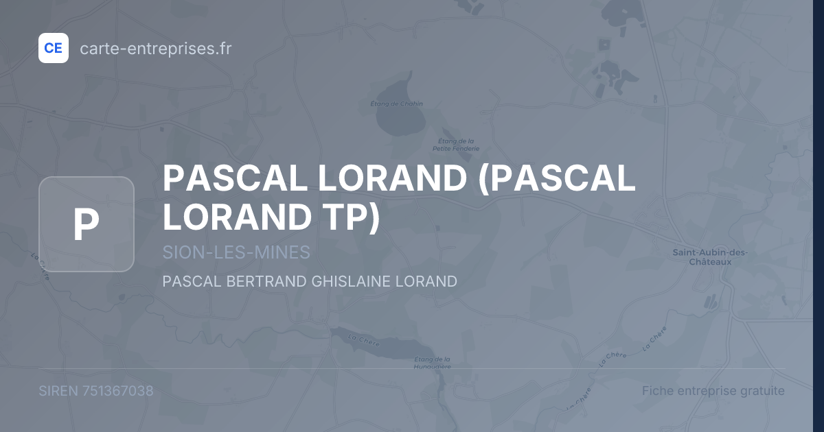 PASCAL LORAND (PASCAL LORAND TP) — 751367038 — fiche entreprise