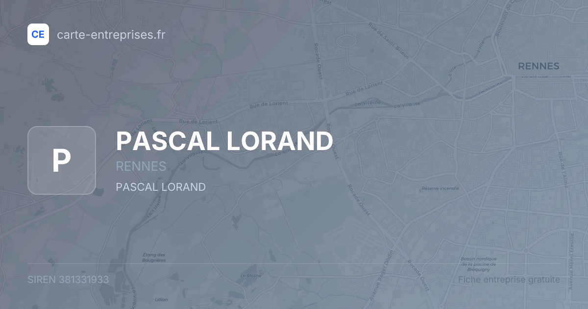 PASCAL LORAND — 381331933 — fiche entreprise