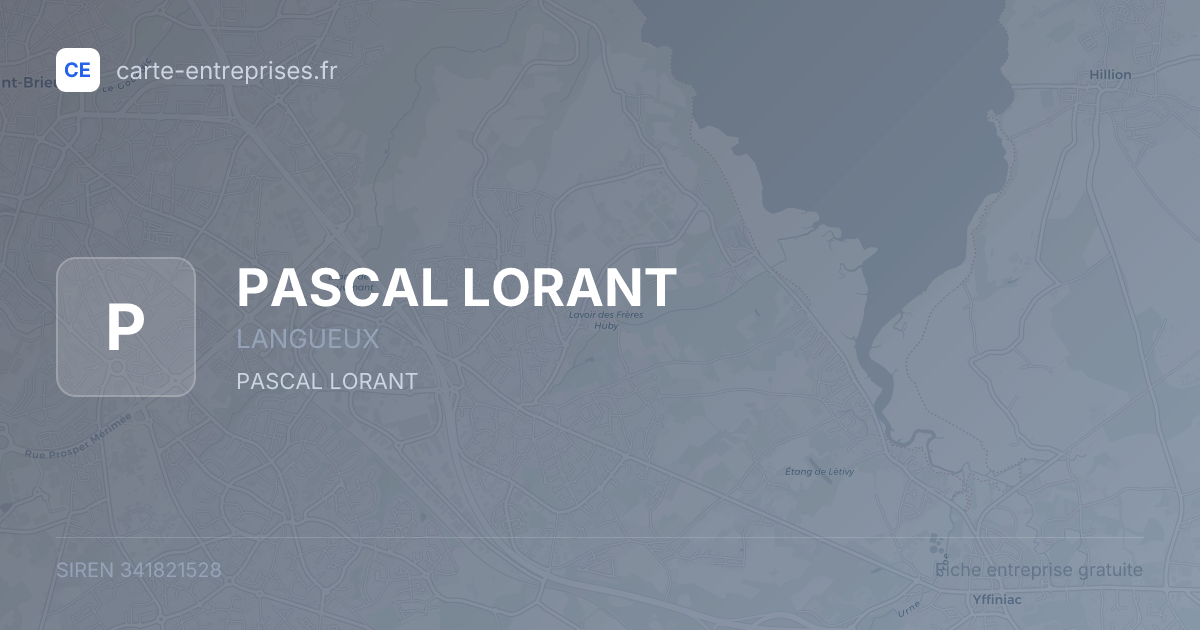 PASCAL LORANT — 341821528 — fiche entreprise