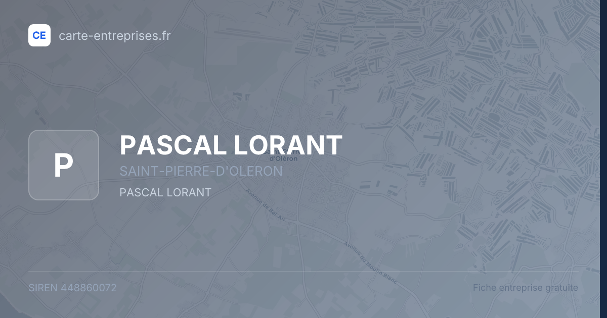 PASCAL LORANT — 448860072 — fiche entreprise