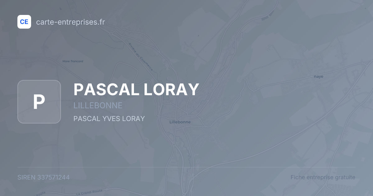 PASCAL LORAY — 337571244 — fiche entreprise