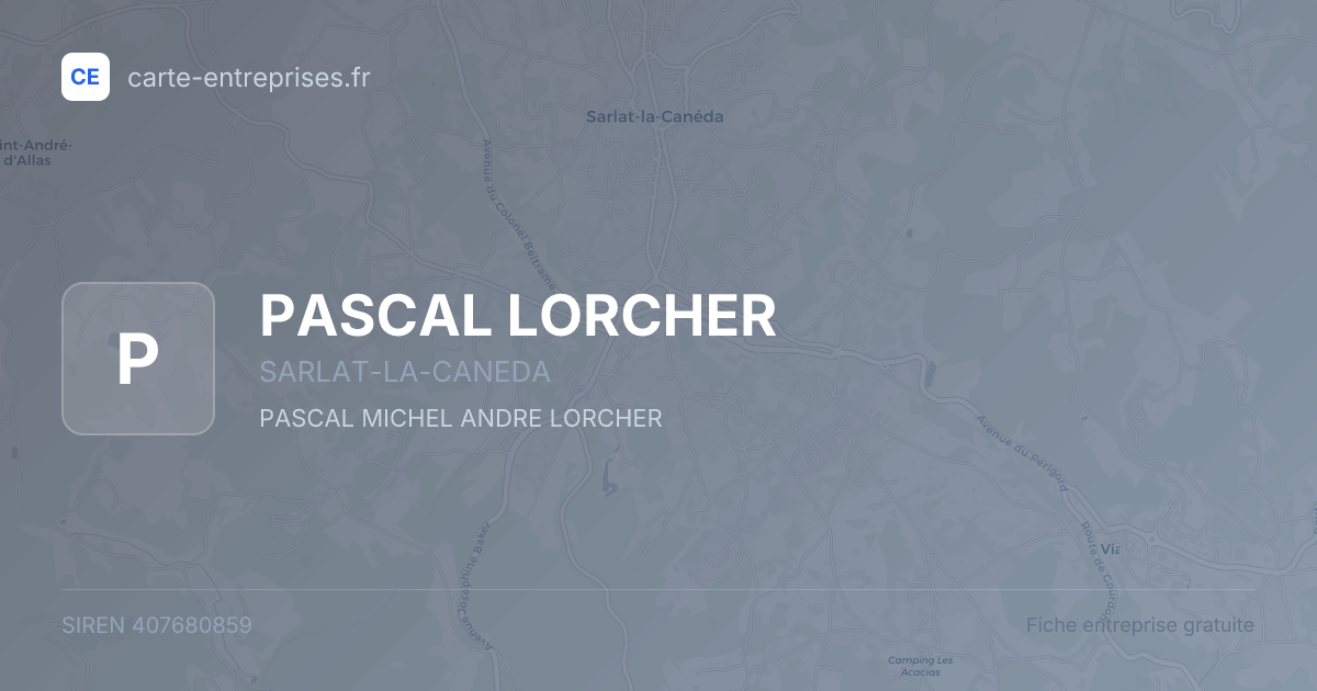 PASCAL LORCHER — 407680859 — fiche entreprise